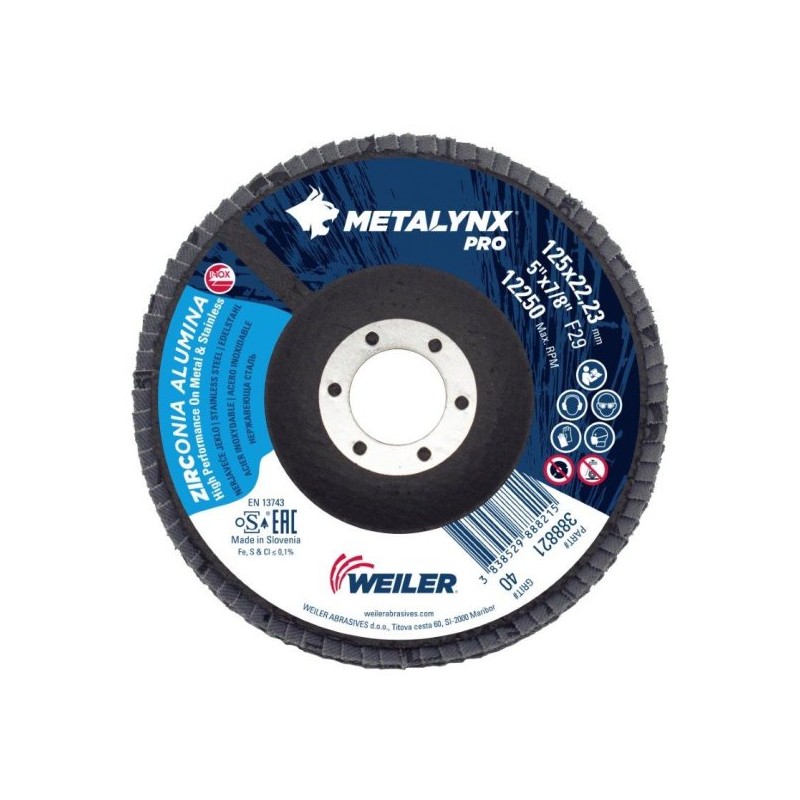 BRUSNI DISK LAMELNI ZIRCONIA 115mm 40 KOSI METALYNX PRO